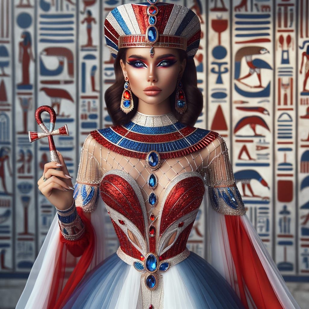 Egyptian Princess in Patriotic Colors
