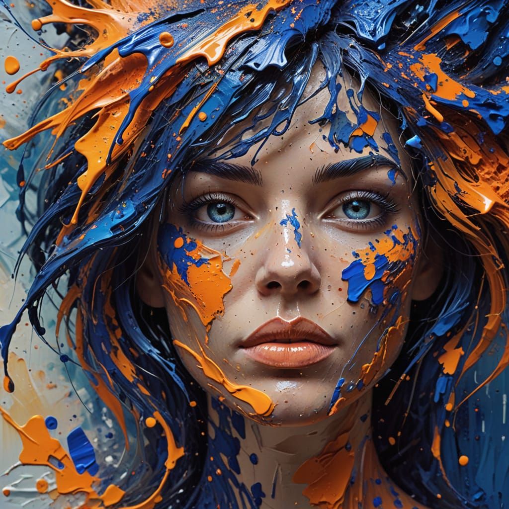 Impasto Oil Painting with Bold Colors and Textured Layers