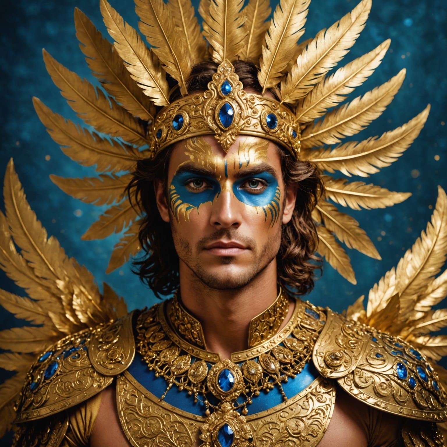 Golden God in Opulent, Cinematic Portrait