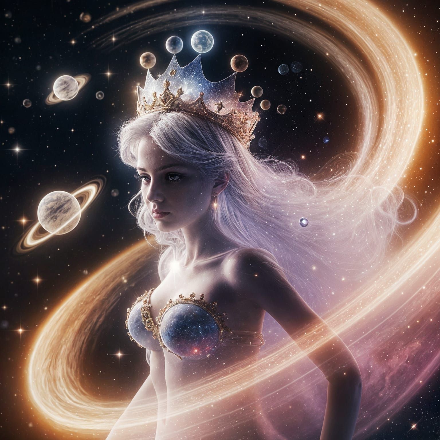 Ethereal Star Princess in Cosmic Crown