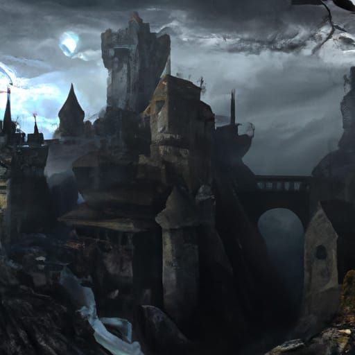 Dark Fantasy Castle Concept Art in 8K