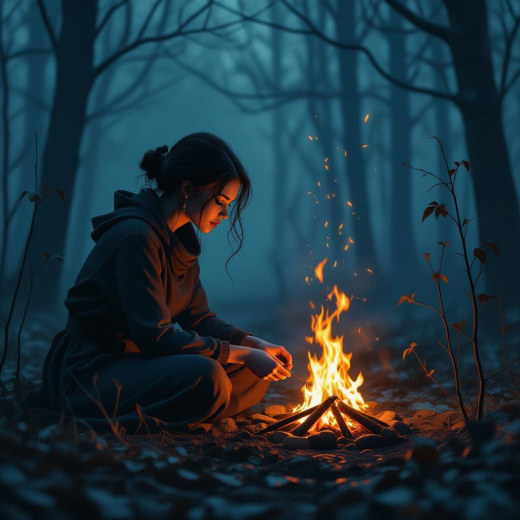 Healing Fire Restores Nature in Dark Fantasy Grove