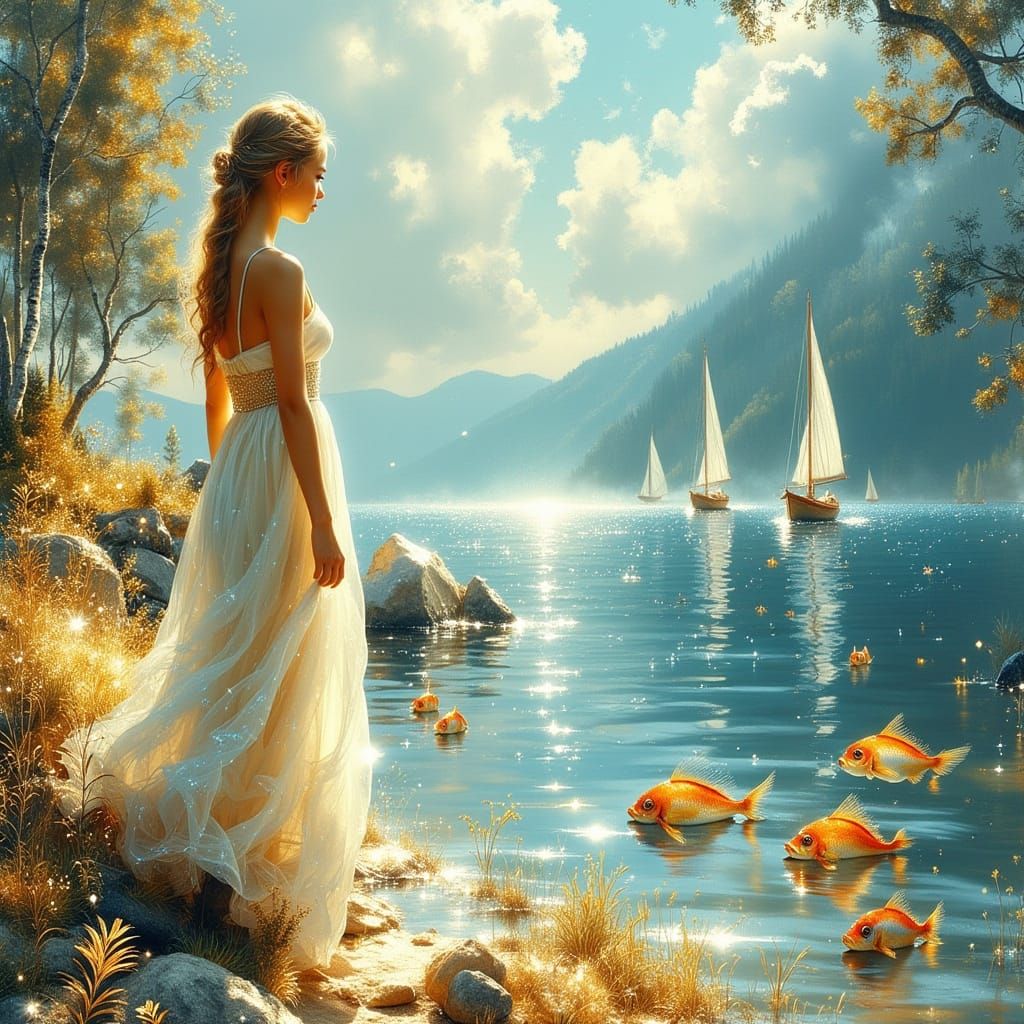 Whimsical Coastal Serenade in Soft Watercolor