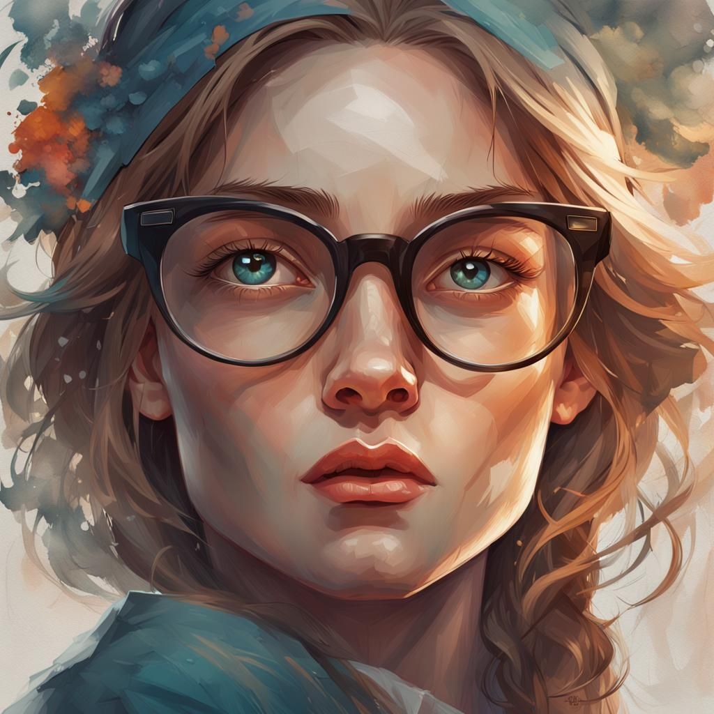 Romantic Portrait in Hyperdetailed Art Nouveau Style