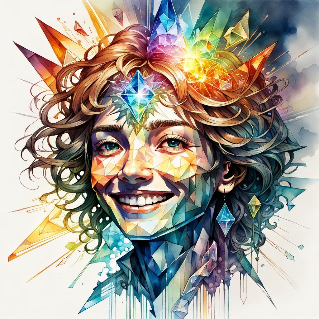 Prismatic Crystal Refraction in Anime Style