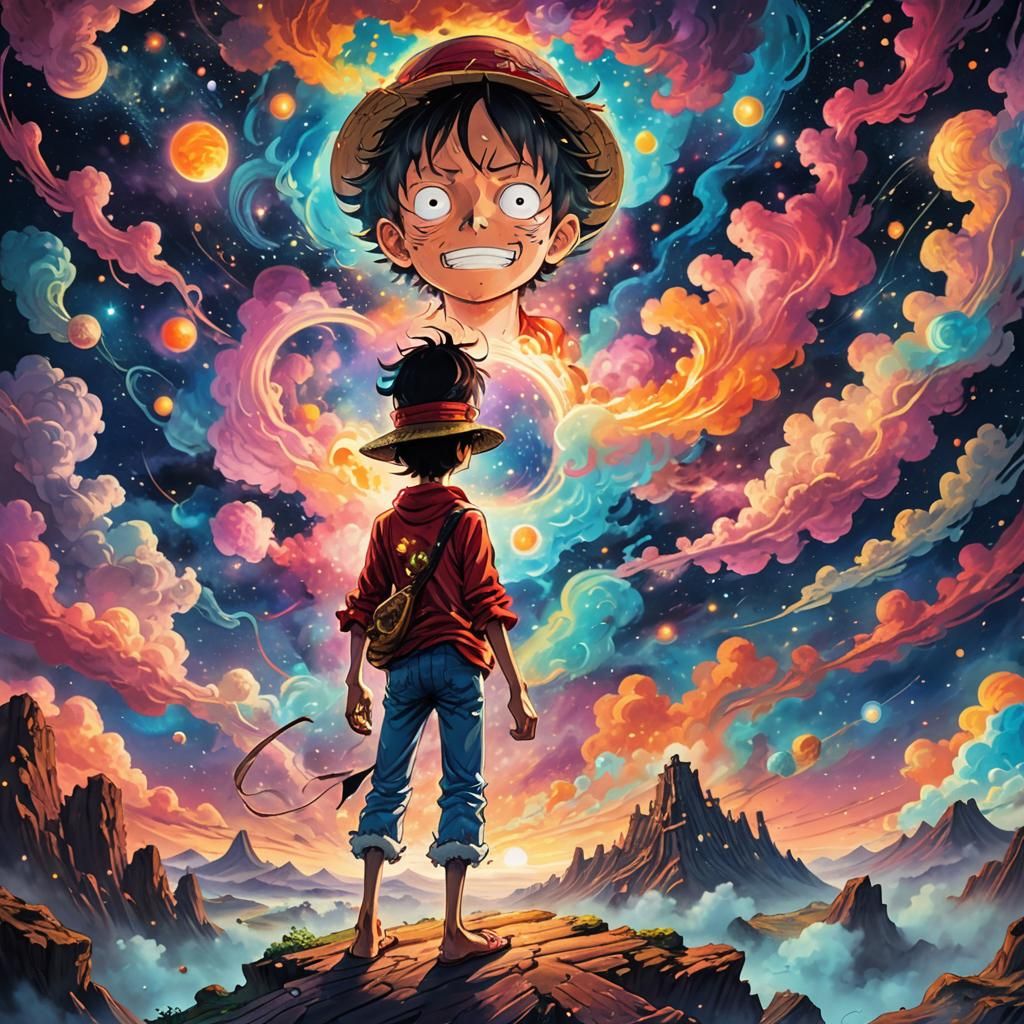 Luffy in Dreamlike Cosmic Expanse, Psychedelic Art