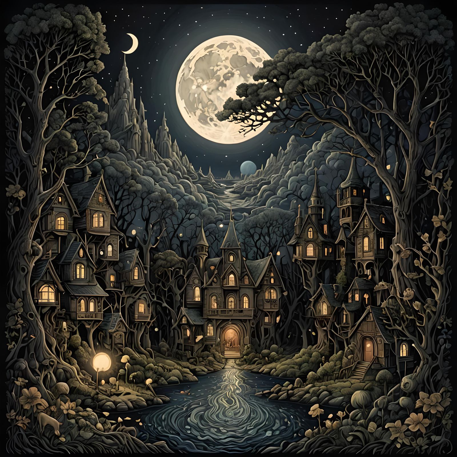 Intricately Detailed Album Art: Here Comes the Night