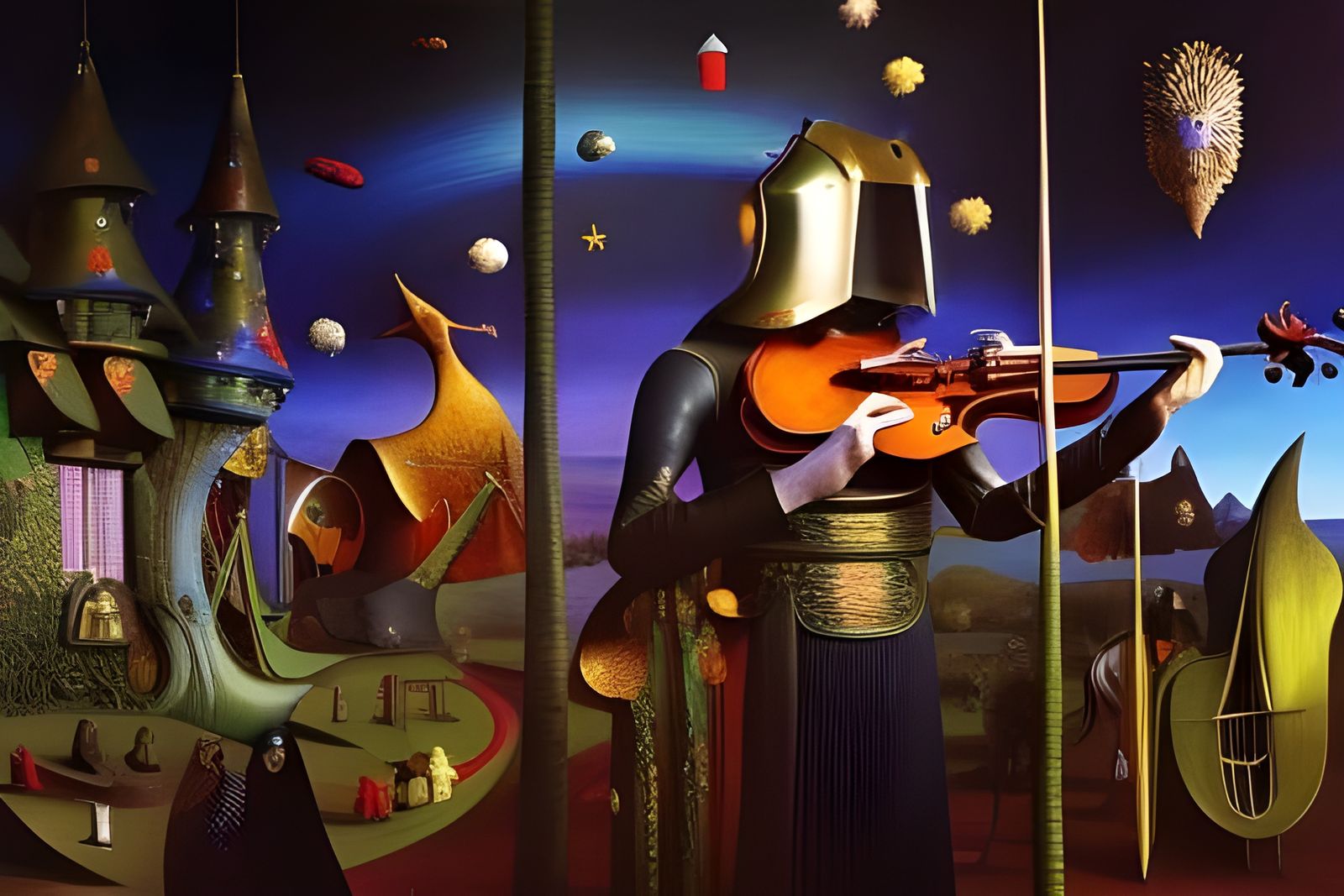 Portrait of Knight in Gold Headgear