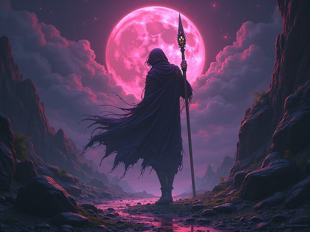 Cosmic Astral Demon Initiation in Cyberpunk Style