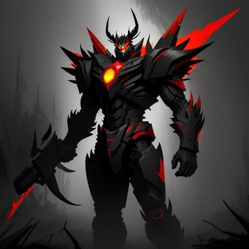 Predaking in a Haunting, Neon-Lit Forest Landscape