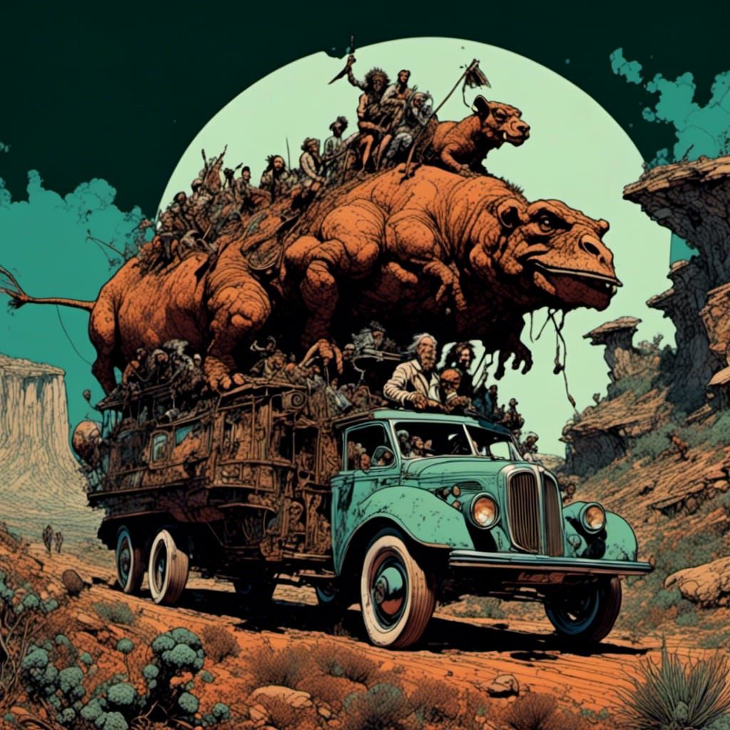 Neanderthal Drives Cavemobile in Cinematic HDR