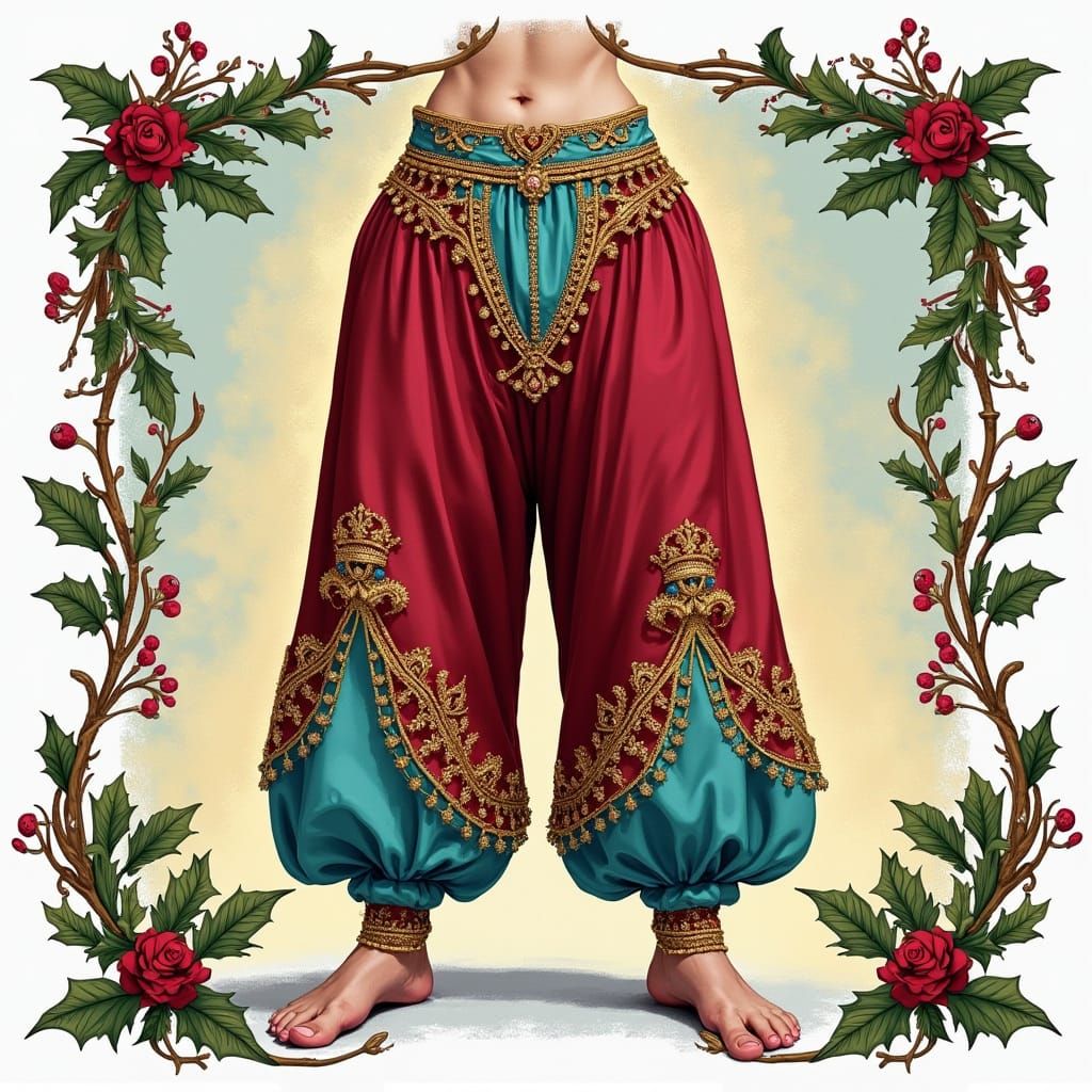 Princess Jasmine in Festive Christmas Harem Pants