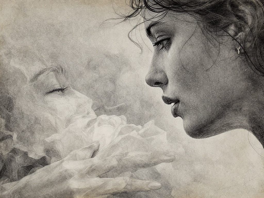 Whispers in the Mist: Elegant Dancers in Foggy Elegance