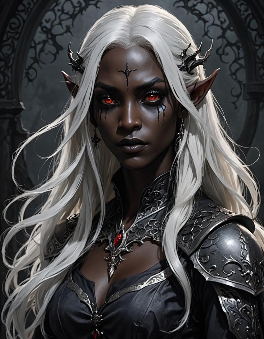 Drow Vampire Portrait in Ayami Kojima Style