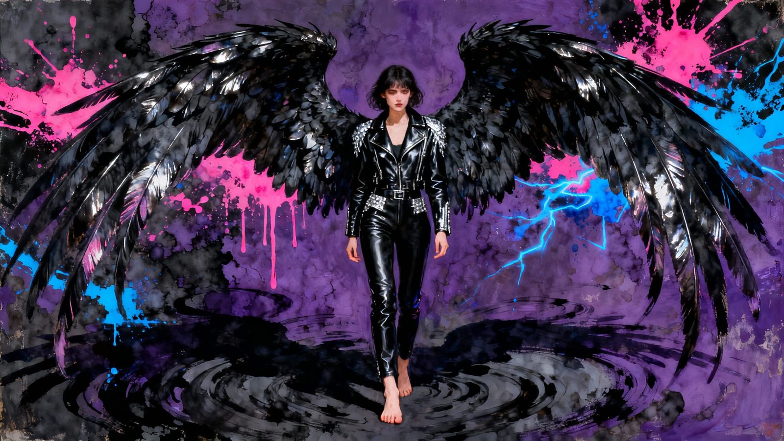 Angel of Death in Textured Oil Painting Style