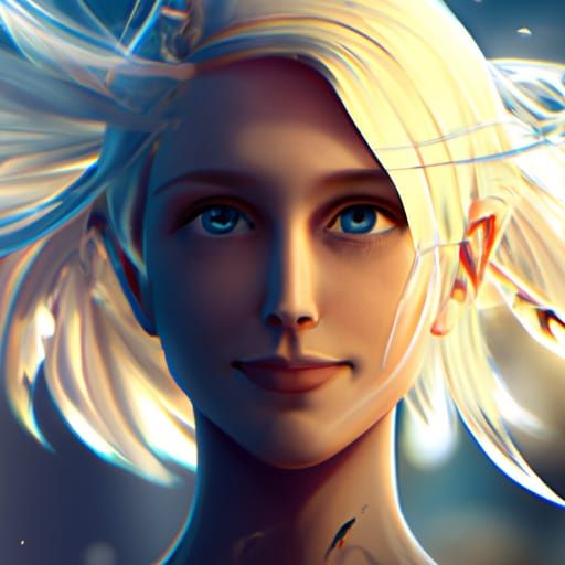 Hyperdetailed Portrait of a Blonde Girl