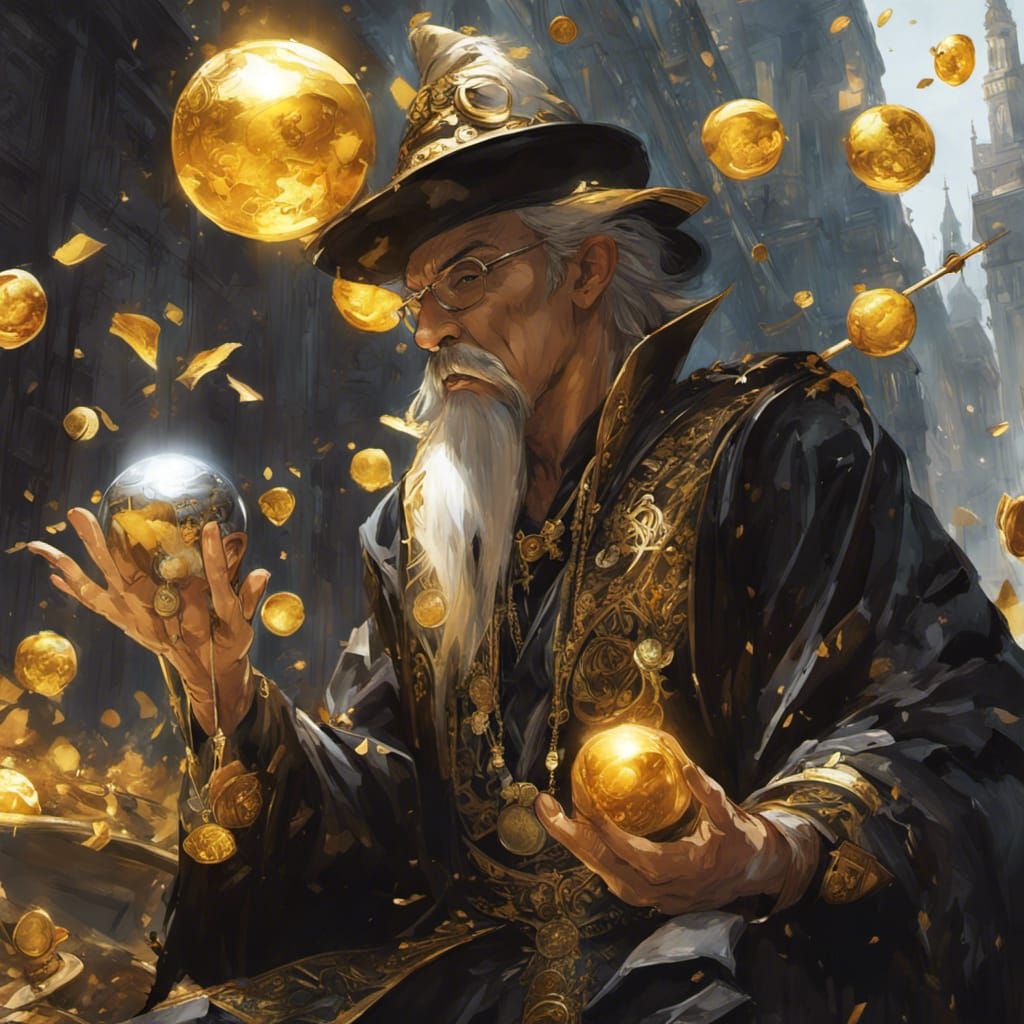 Wizard Juggling Bombs on Gold Hoard