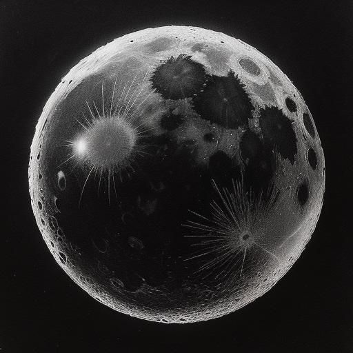 Bloody Moon: Hyperdetailed Charcoal Drawing