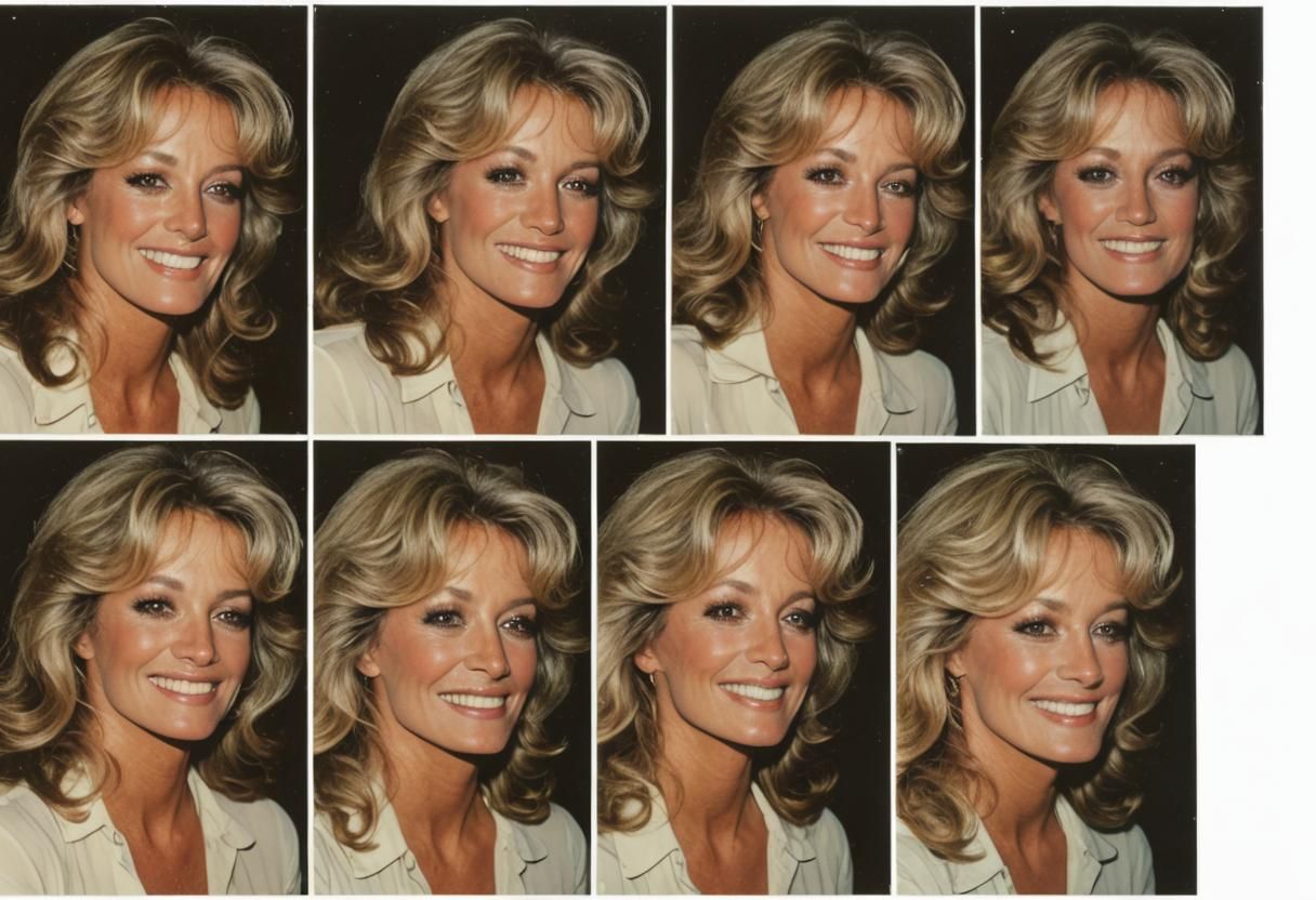 Farrah Fawcett Smiling: Polaroid Color Photos