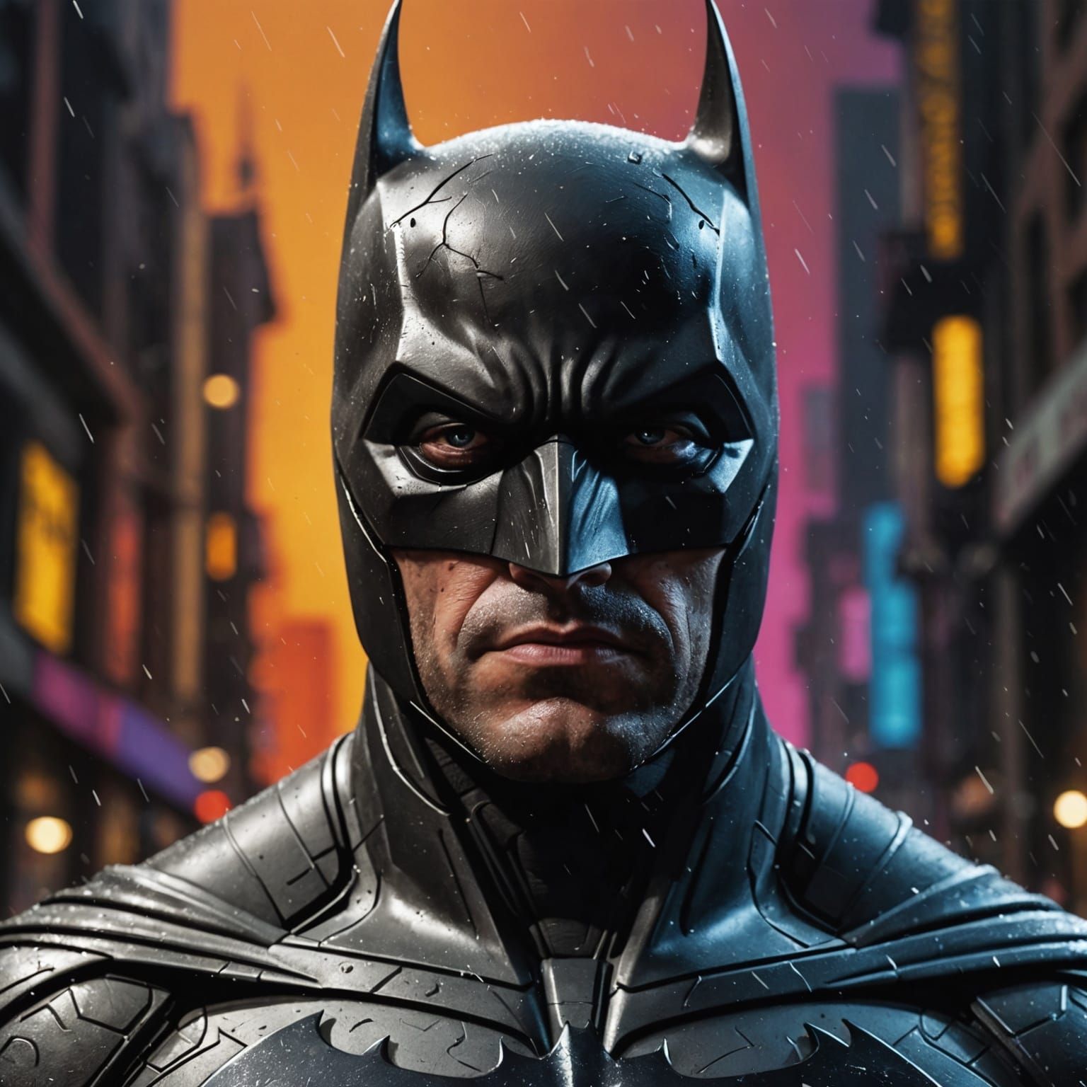 Hyperrealistic Batman Splash Art Concept