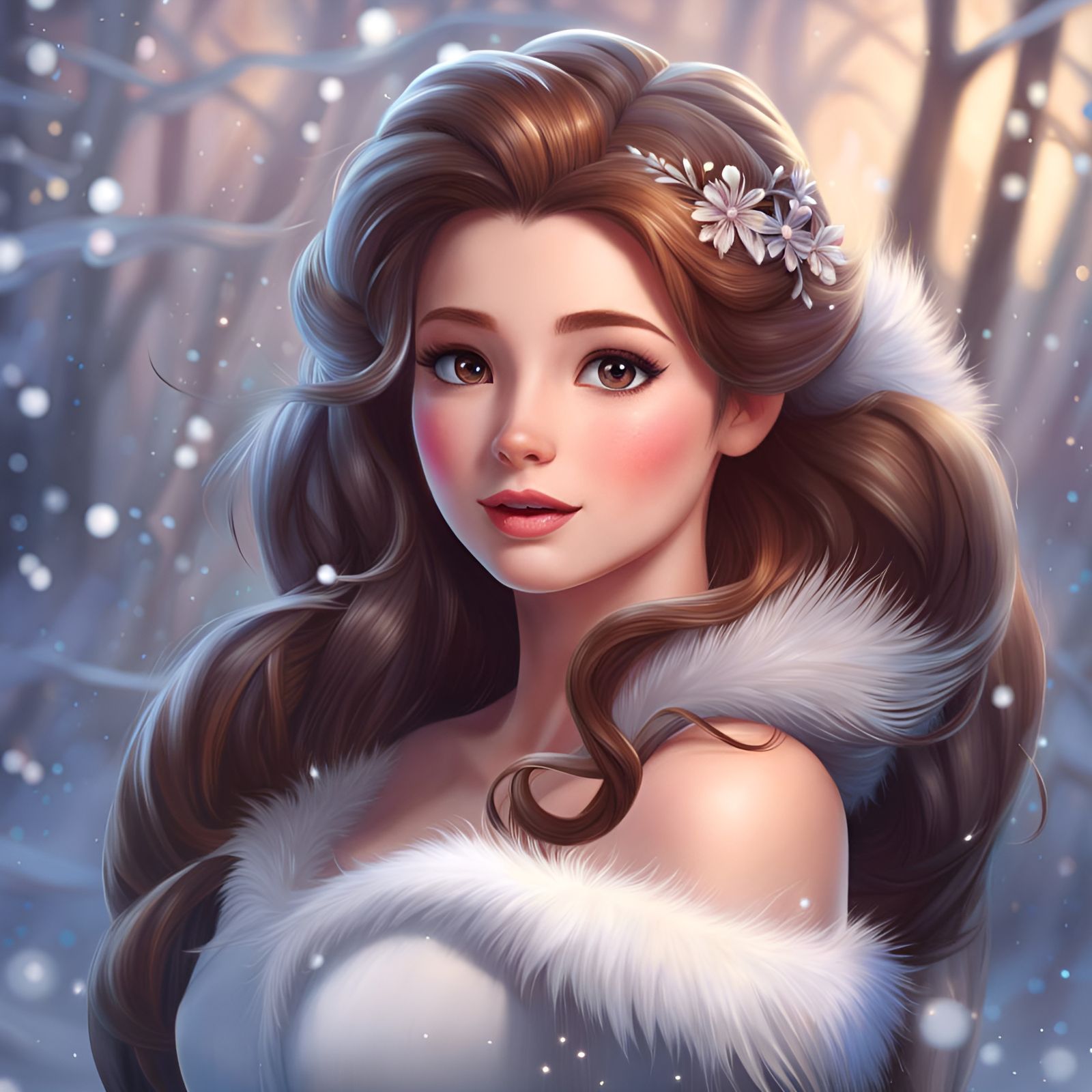 Winter Princess Belle in Photorealistic 4K