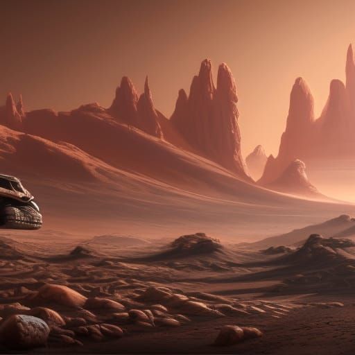 Gas Station on Mars: Detailed Matte Painting