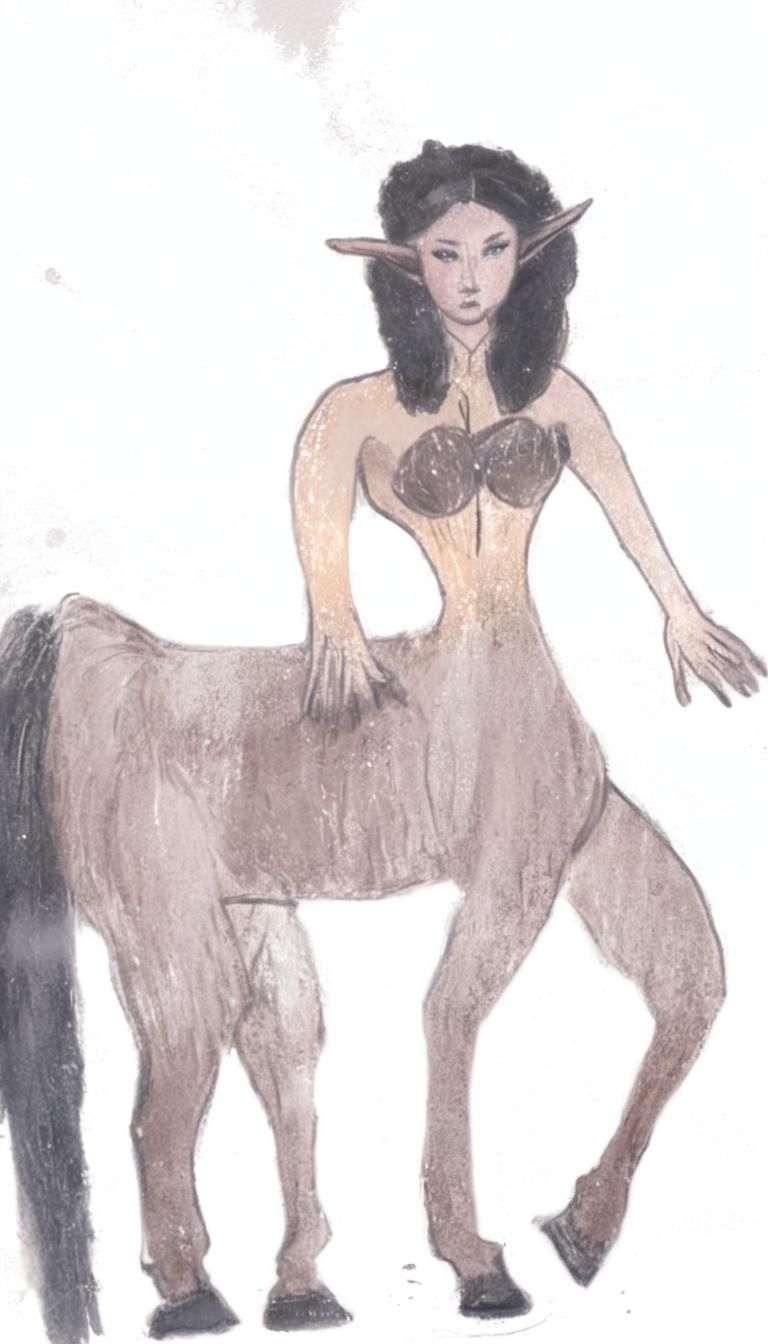 Majestic Female Centaur in Mystical Forest