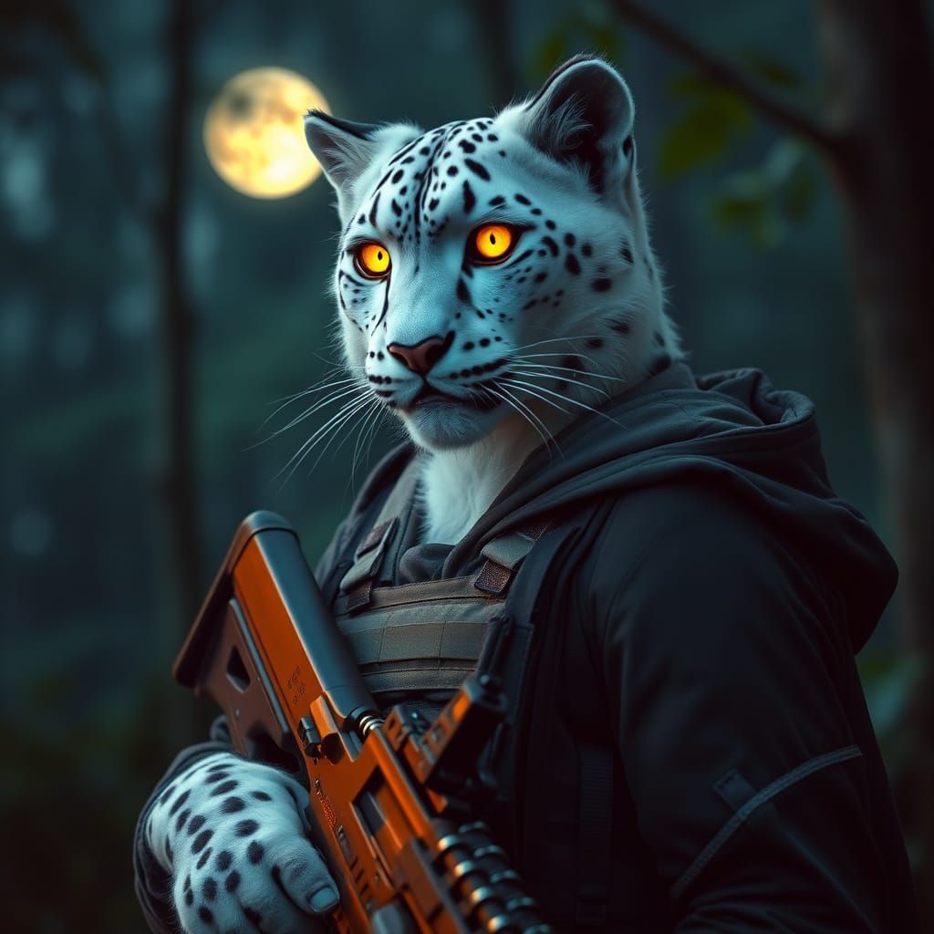 Snow Leopard Vampire Soldier in Amazon Ambush