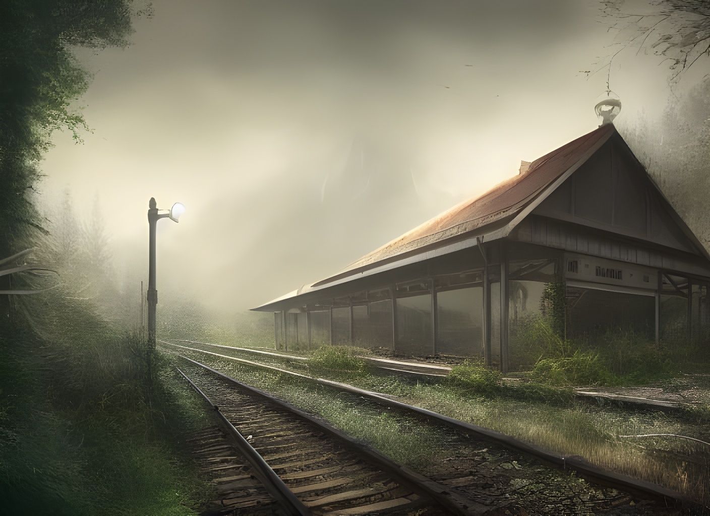 Biopunk Railroad Station Concept Art