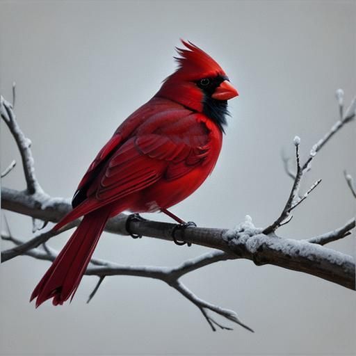 Cardinal in Winter Snow