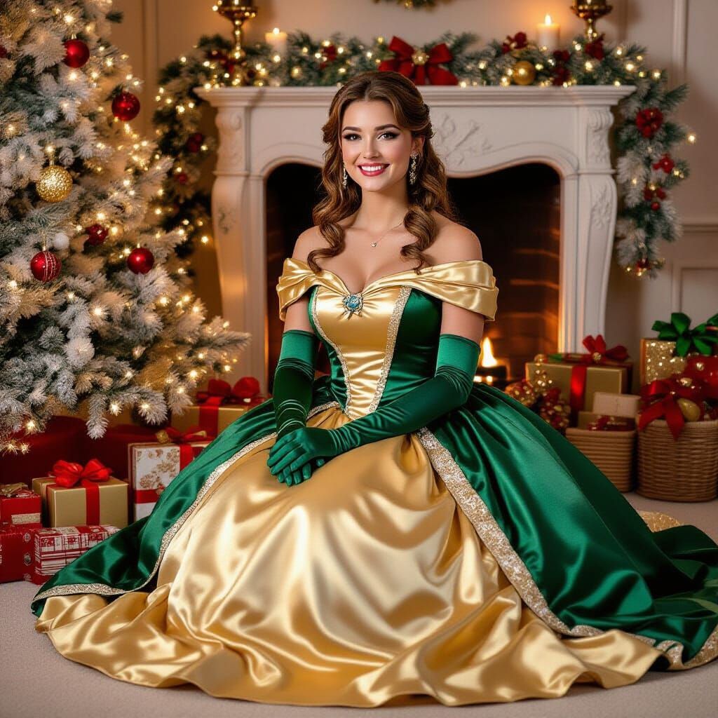Belle in Satin Christmas Dress by Decorations