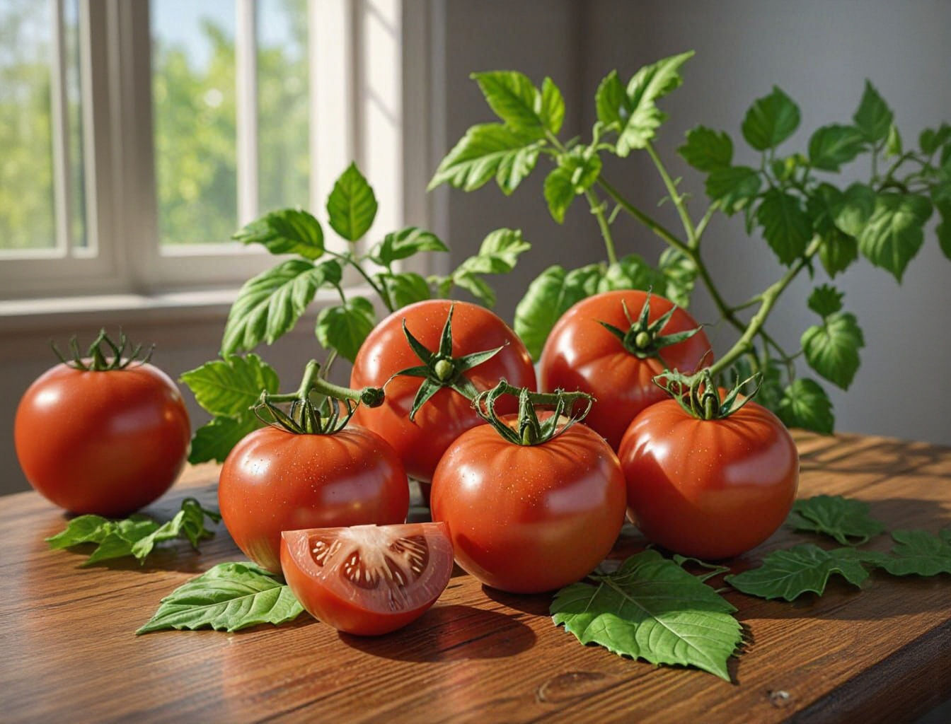 Ripe Red Tomatoes on the Vine