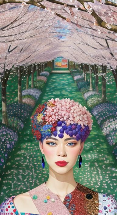 Floral Still Life Portrait in Impasto Stained Glass