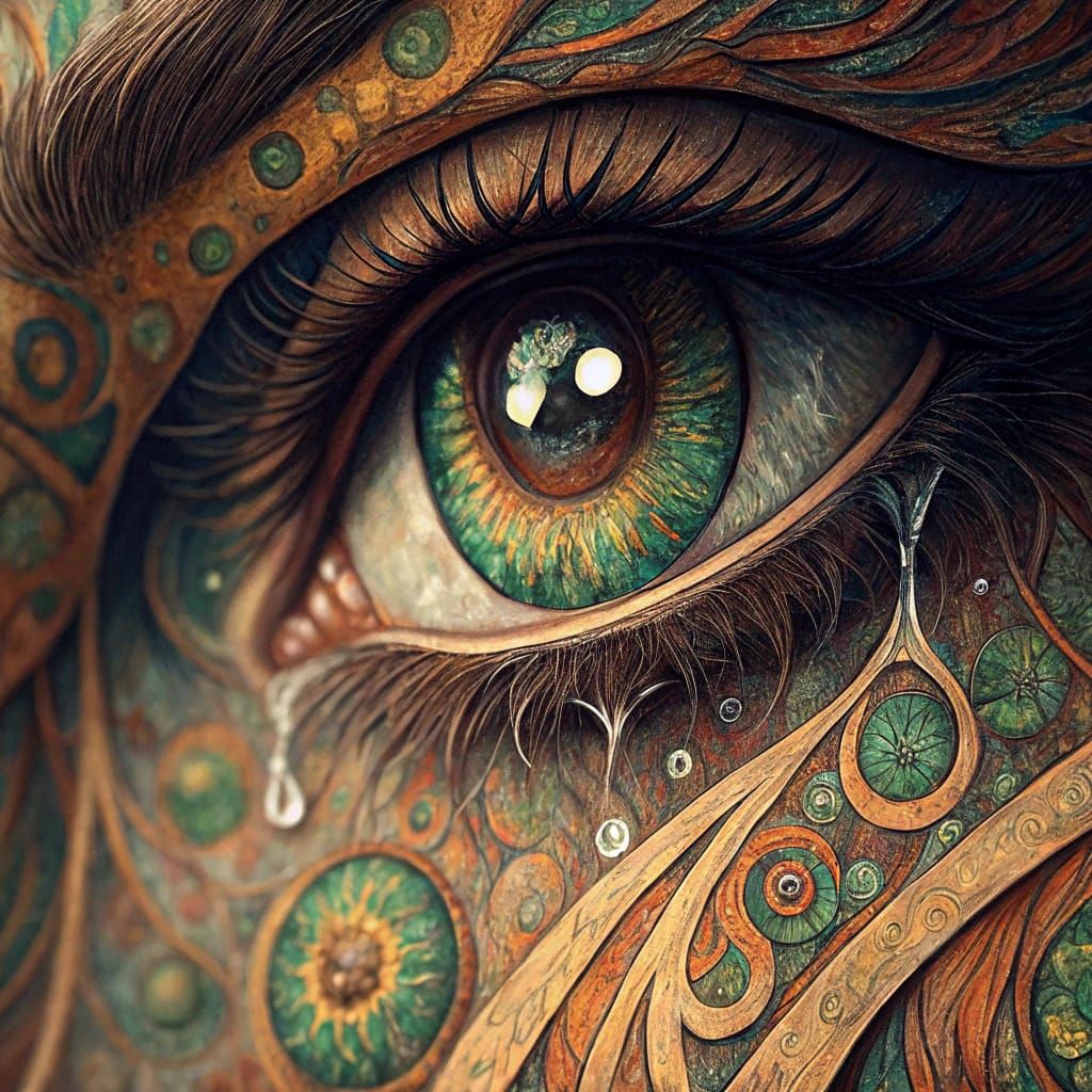 Surreal Eyes in Intricate Oil Painting Style