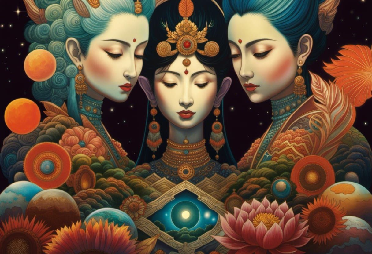 Earth in Goddess Hands: 3D Rendered Digital Art