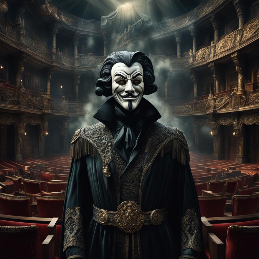 Sinister Theatre Masks in Digital Painting