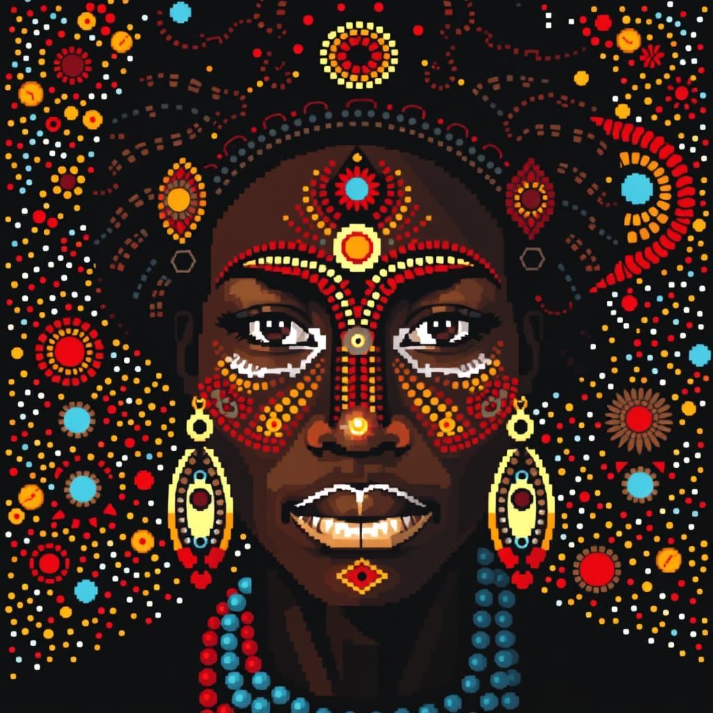 Dot Painting Meets Pixel Art