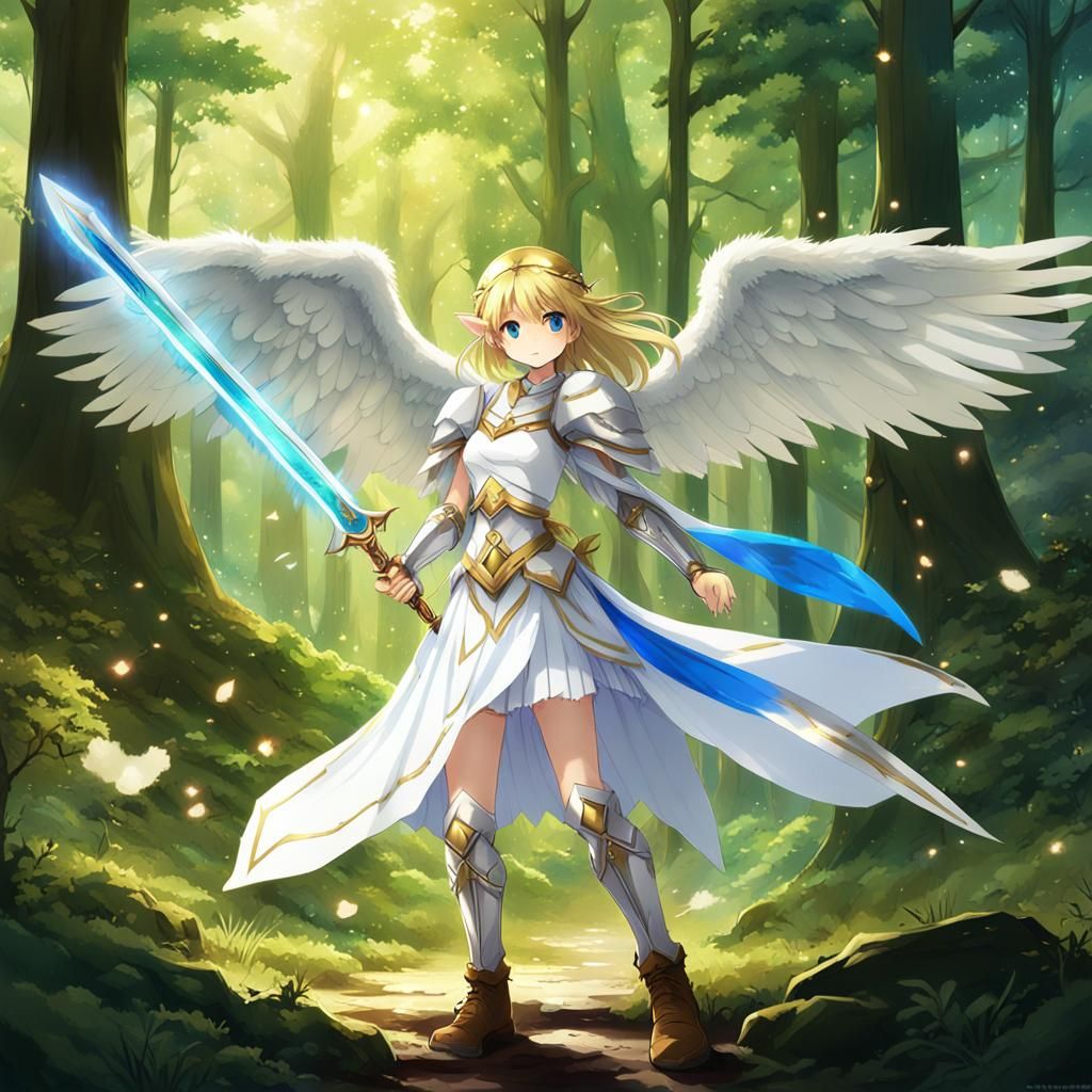 Fantasy Angel in Forest, Anime Key Visual Style