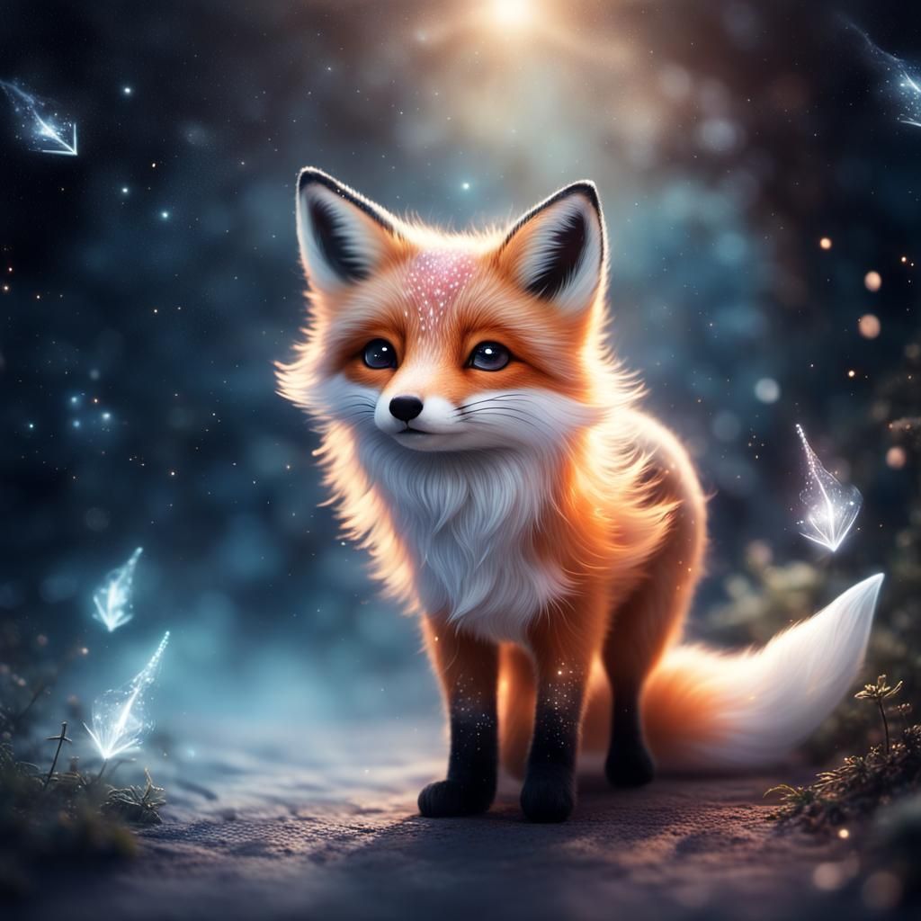 Ethereal Fox Spirit in Mystical Dark Fantasy