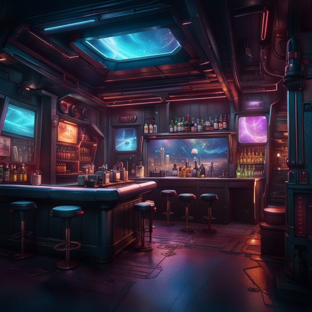 Cyberpunk Bar: Secret Passage to the Universe Edge