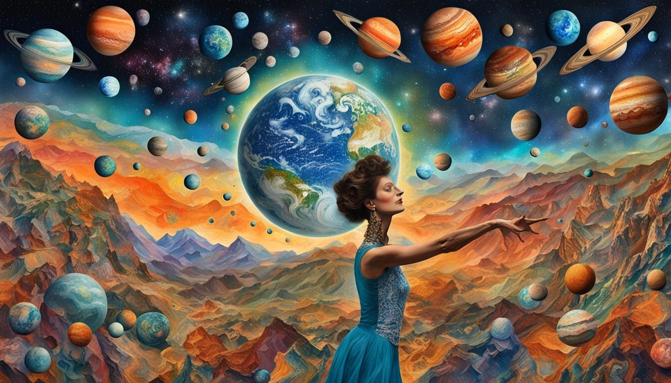 Cosmic Dance: A Paper Collage Art Tribute