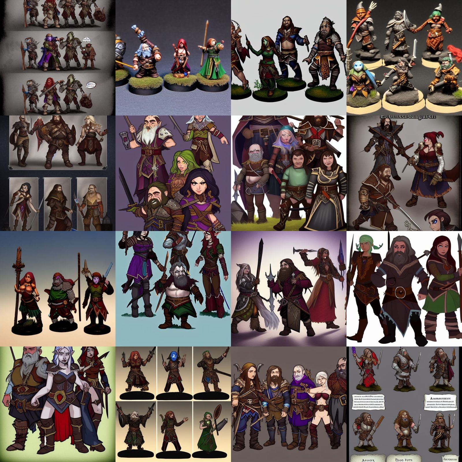 Fantasy Adventuring Party Ready for Action