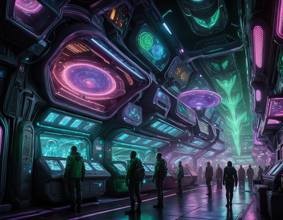 Futuristic Alien Marketplace with Exotic Creatures