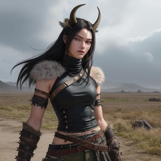 Shifter Barbarian with Wyvern Features in Battle Stance