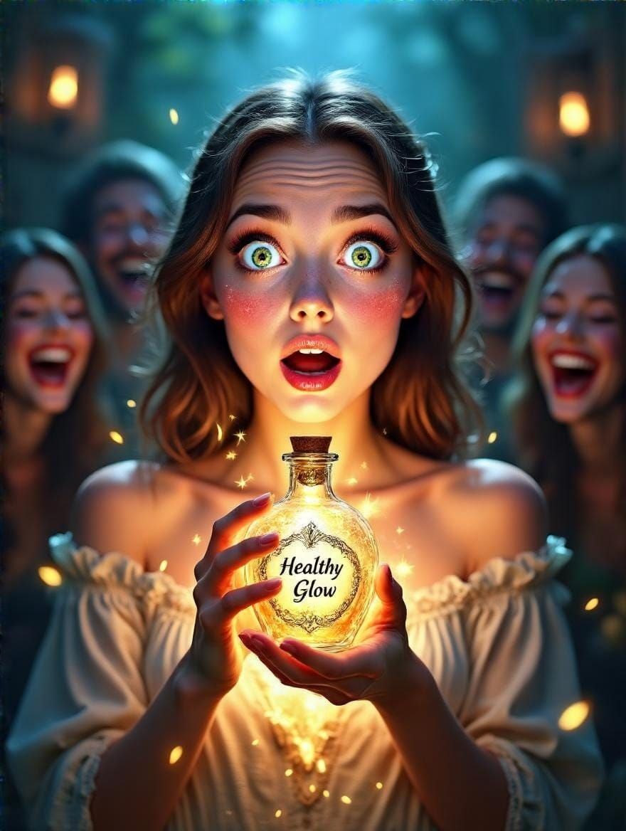 Radiant Woman Glows with Intense Light Amidst Mysterious Fig...