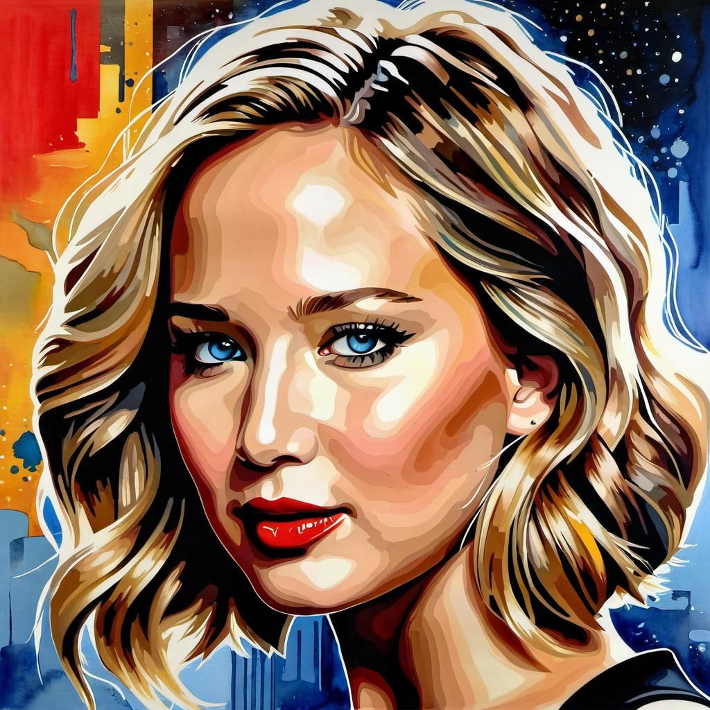 Cubist Portrait with Mixed Media Elements