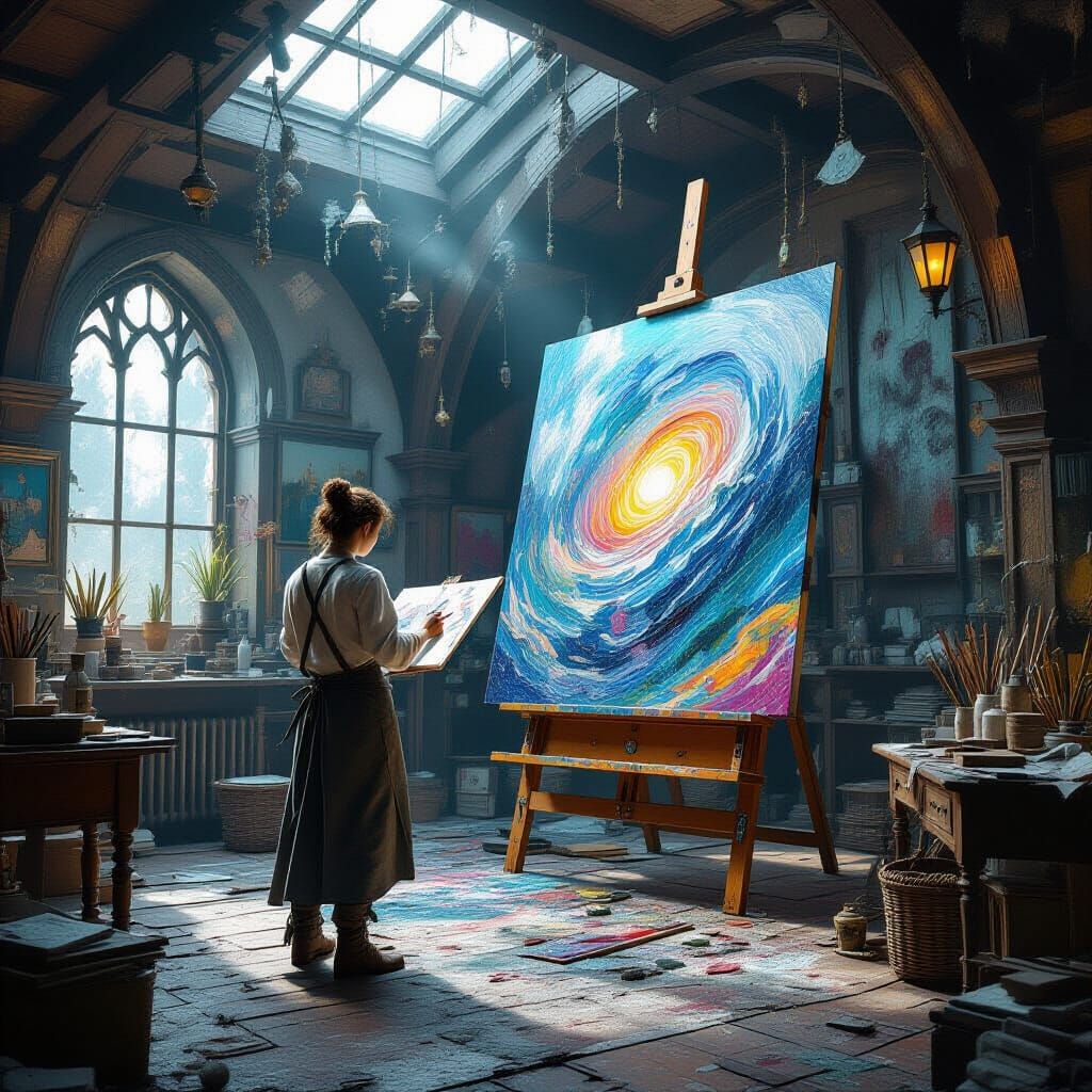 Epic Artist's Studio in Twisted Perspective