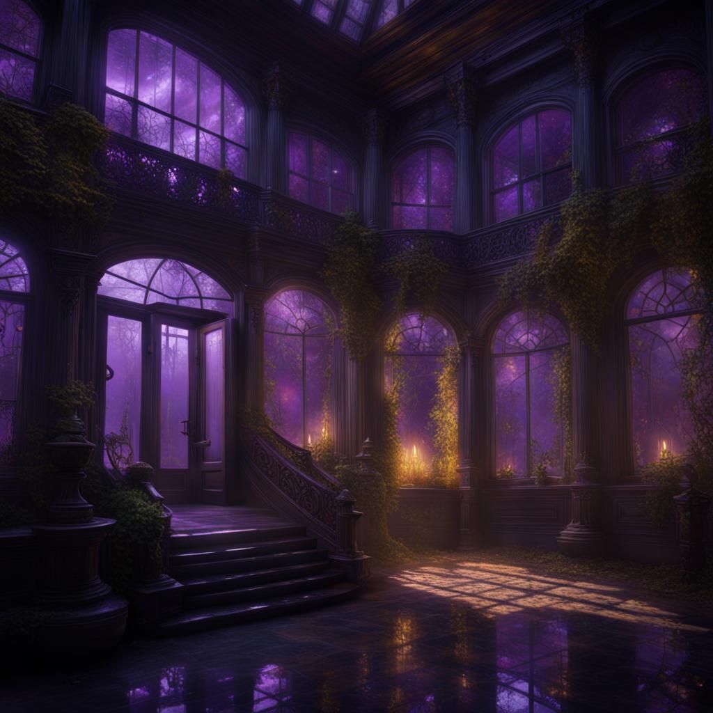 Haunted Glass House: Dark Fantasy Concept Art