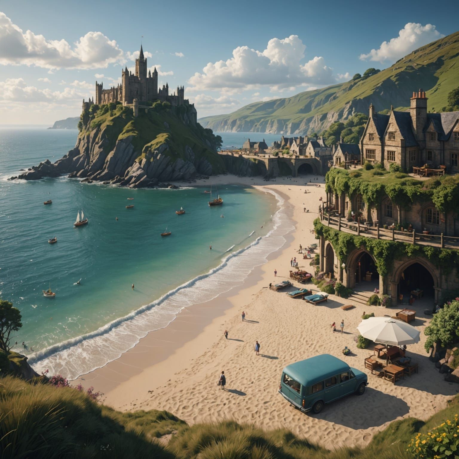 Vibrant Coastal Fantasy Scene in Unreal Engine 5
