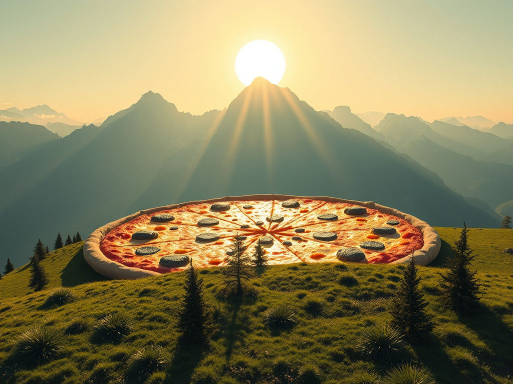 Giant Pizza Sun Over Alpine Meadows